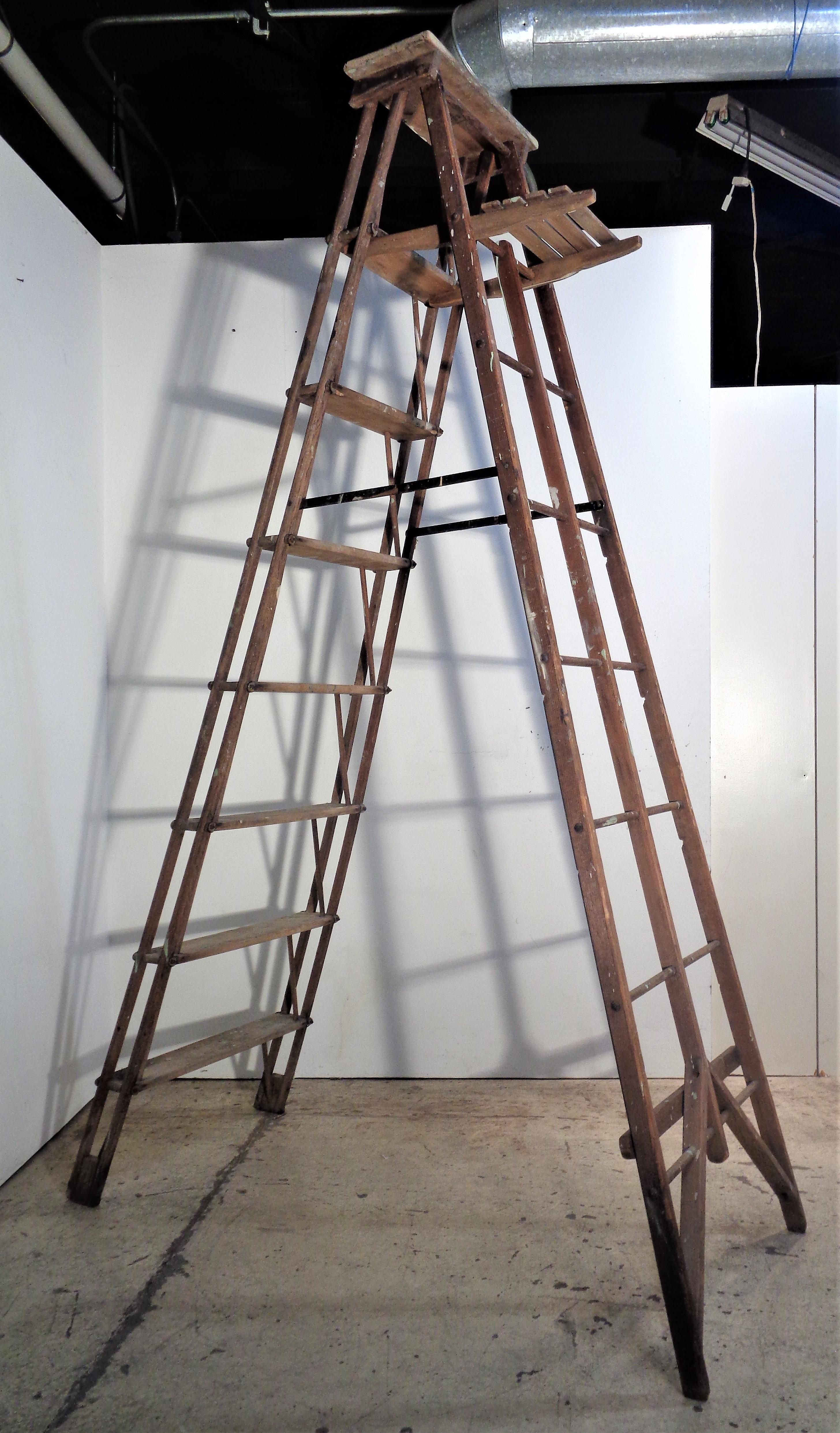 American Architectural Design Industrial Work Ladder, Circa 1940 For Sale 6