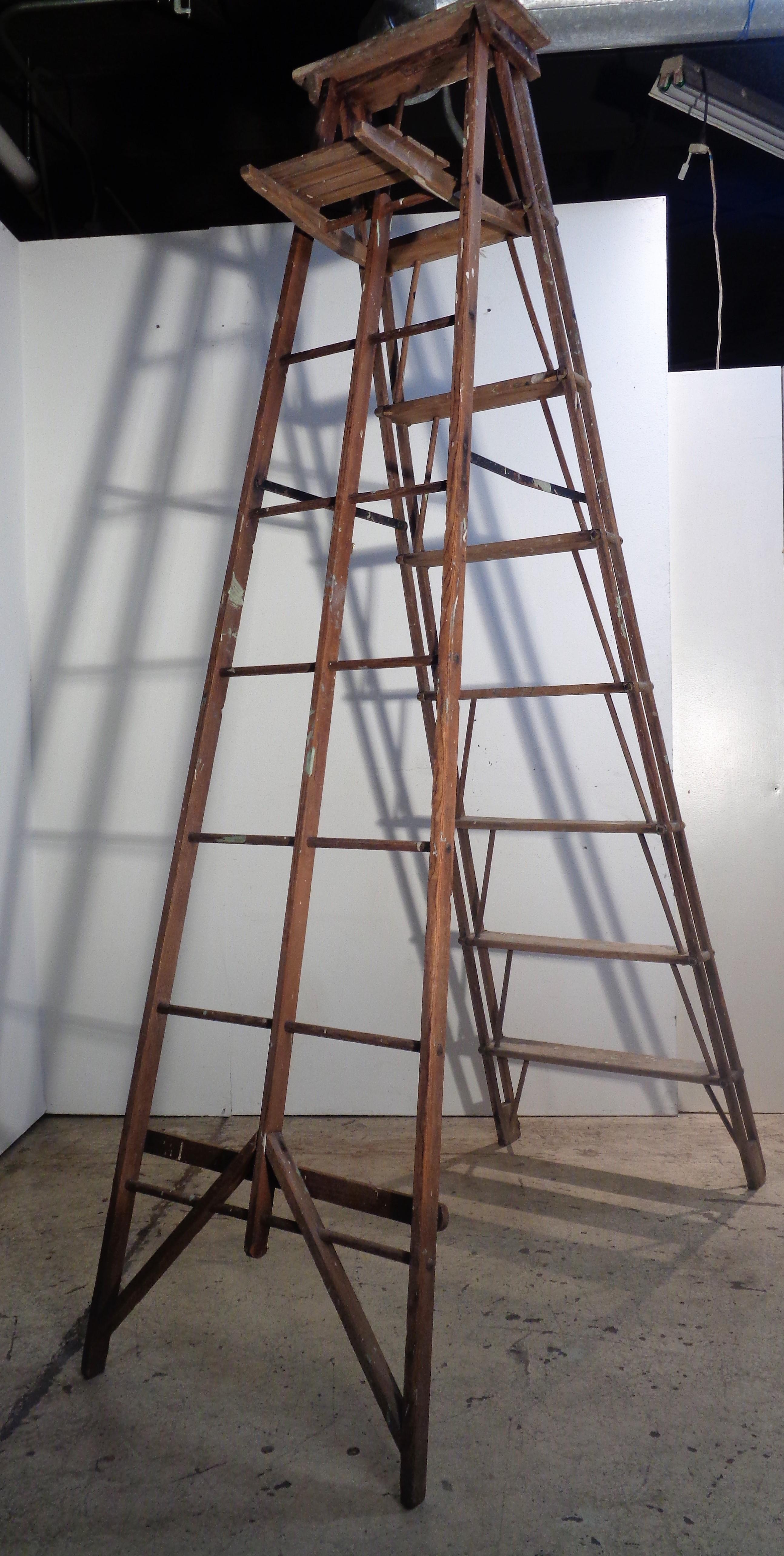 American Architectural Design Industrial Work Ladder, Circa 1940 For Sale 8