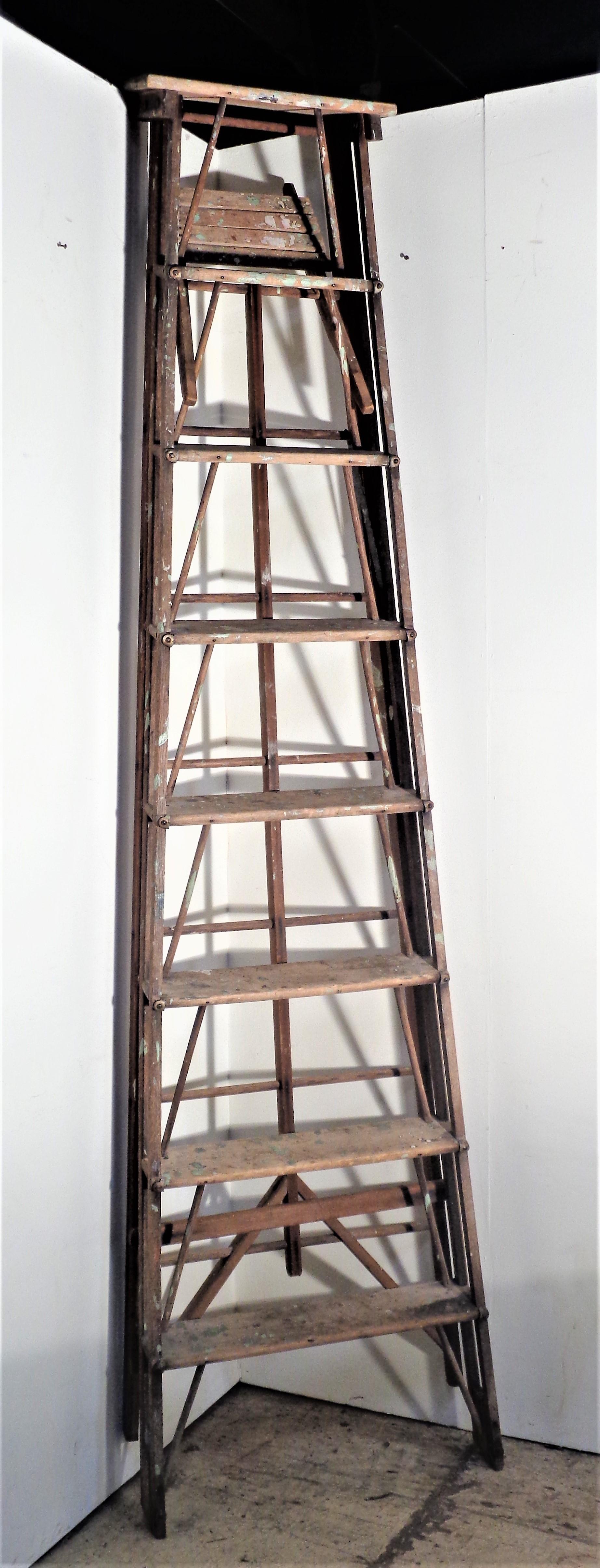 American Architectural Design Industrial Work Ladder, Circa 1940 For Sale 9