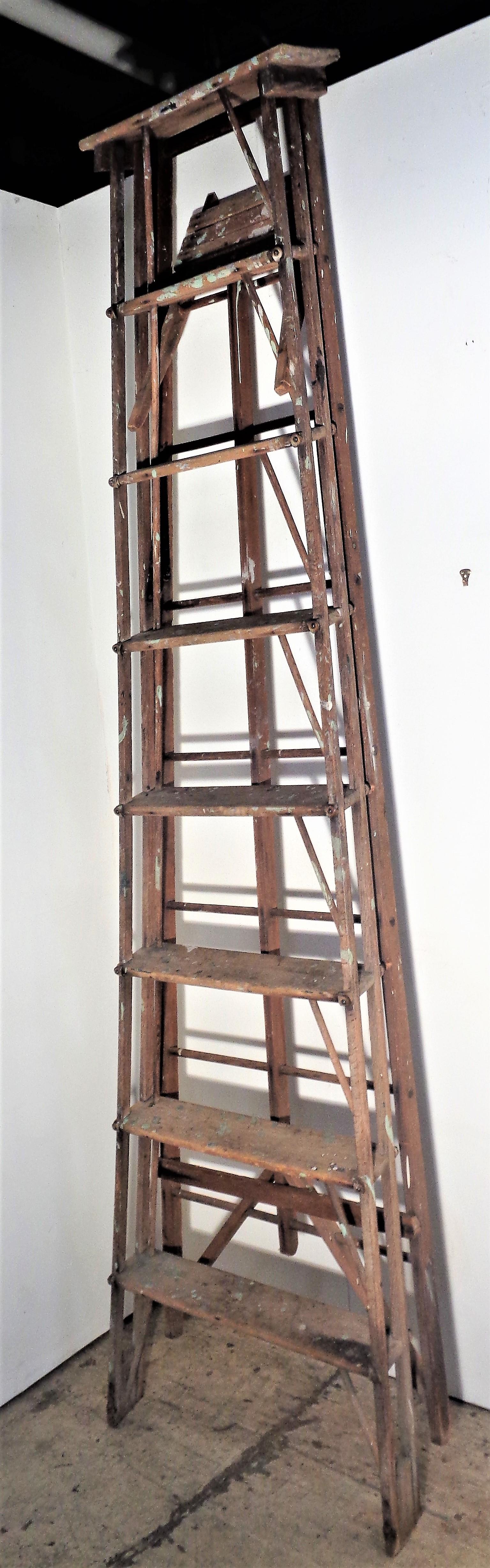 American Architectural Design Industrial Work Ladder, Circa 1940 For Sale 10