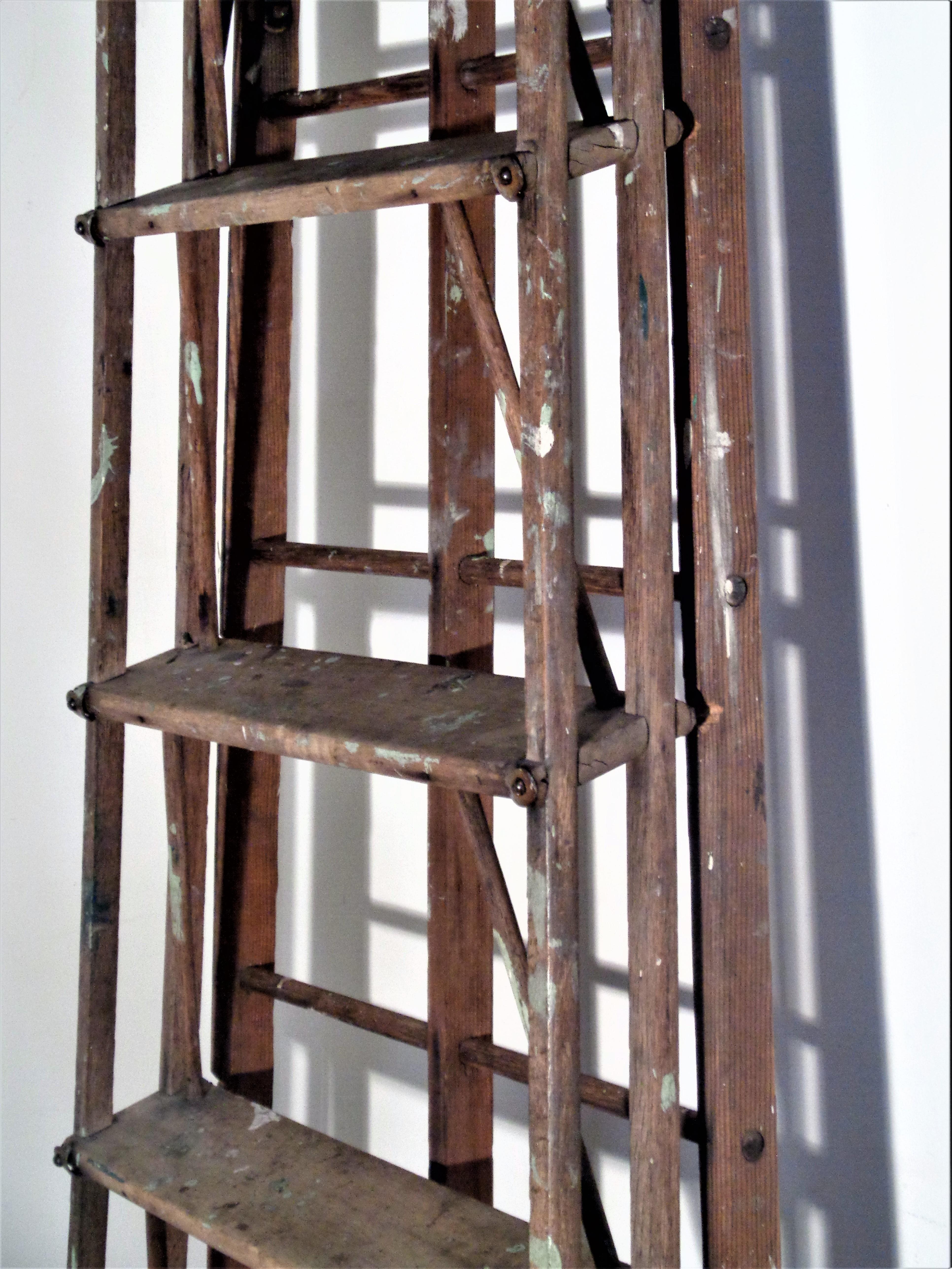 American Architectural Design Industrial Work Ladder, Circa 1940 For Sale 11