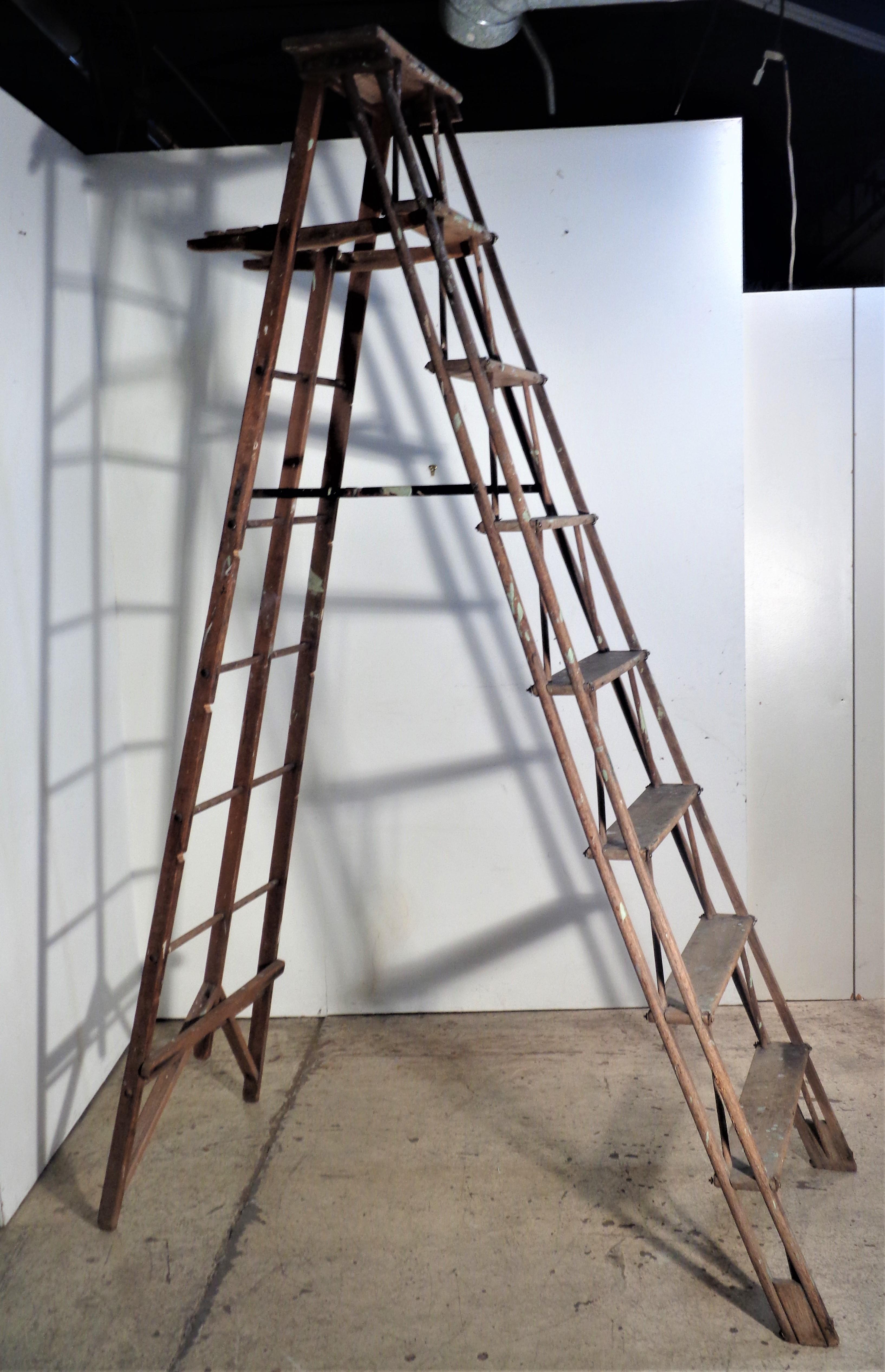 American Architectural Design Industrial Work Ladder, Circa 1940 For Sale 12