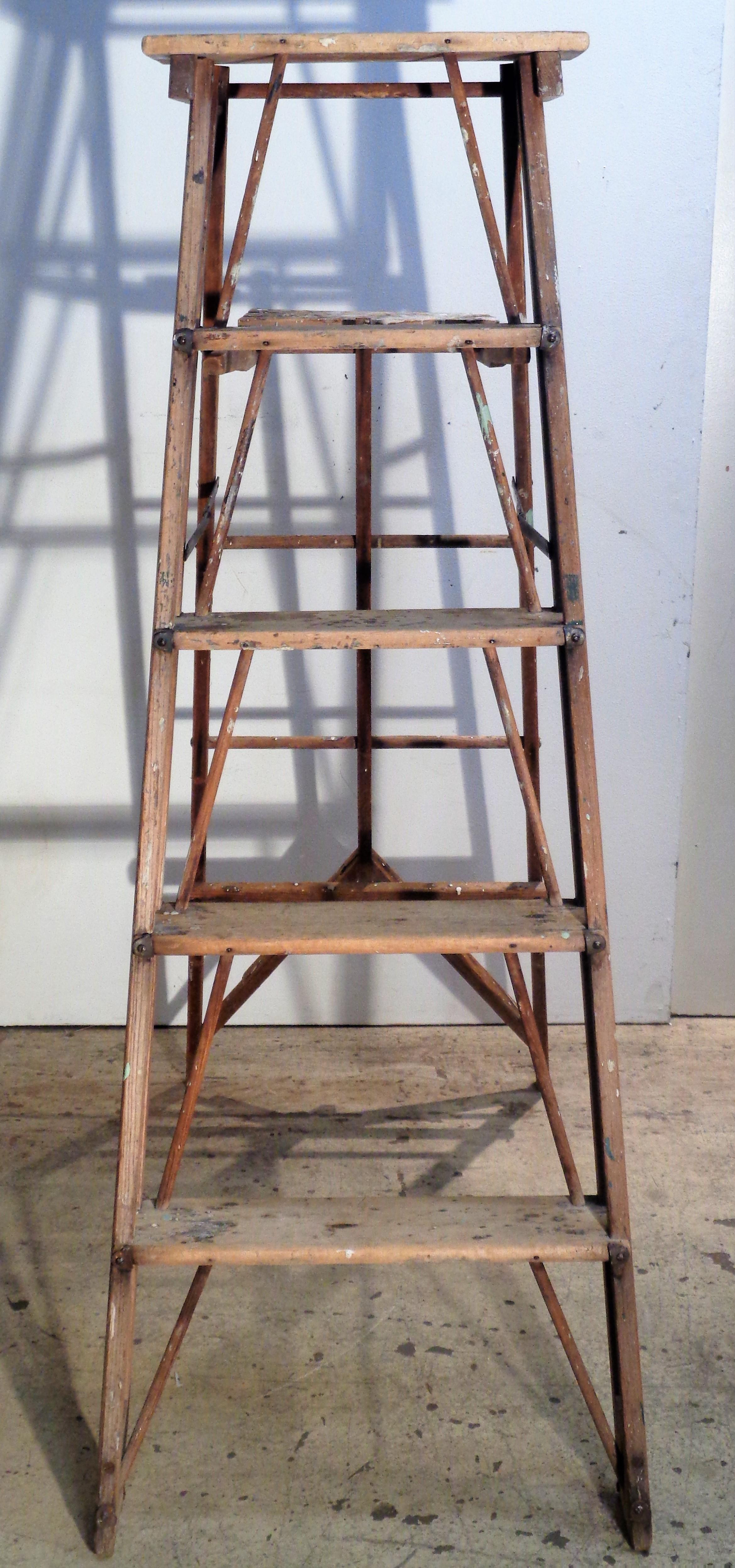 American Industrial Work Ladder, Circa 1940 In Good Condition In Rochester, NY