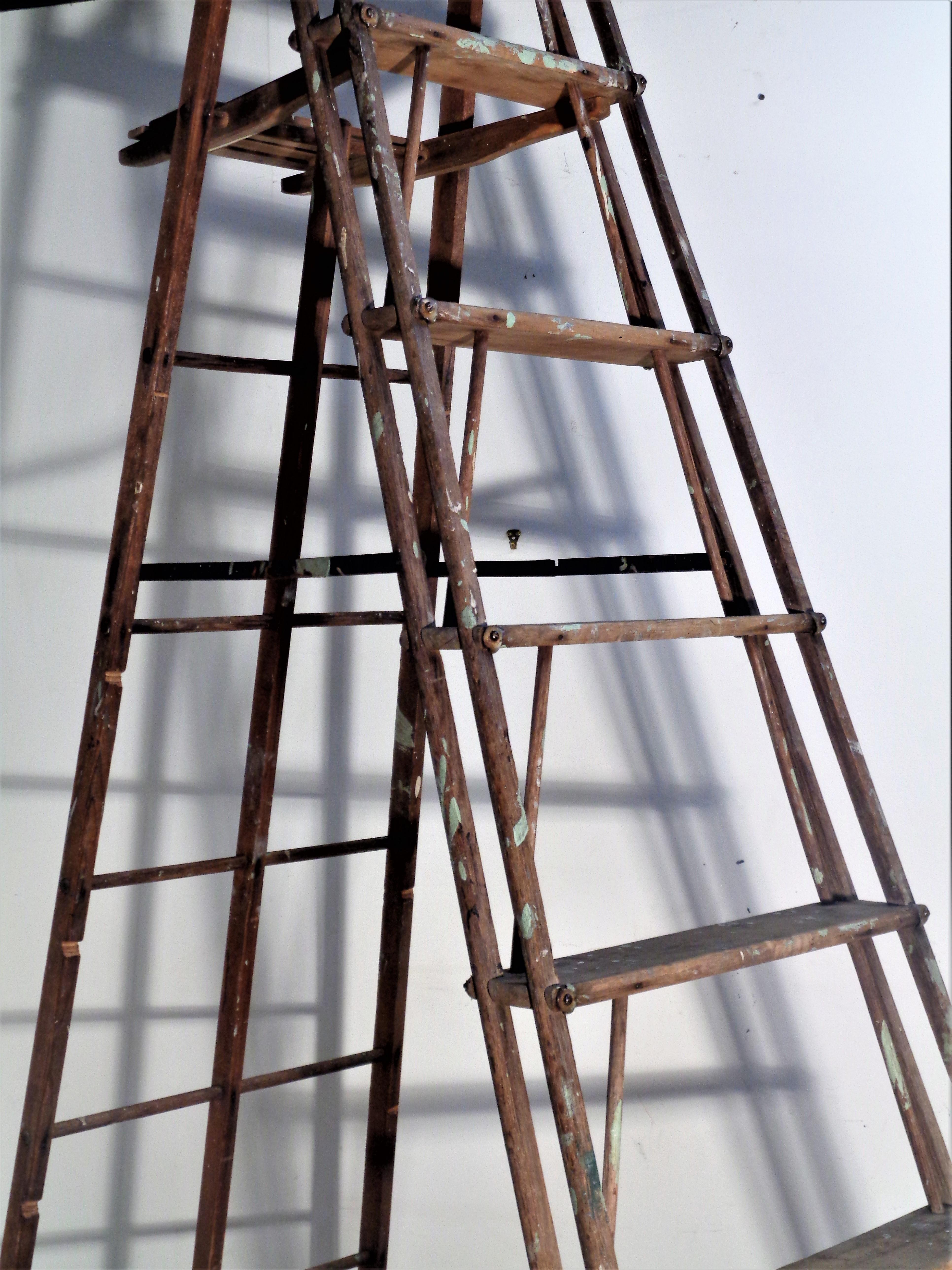 20th Century American Architectural Design Industrial Work Ladder, Circa 1940 For Sale