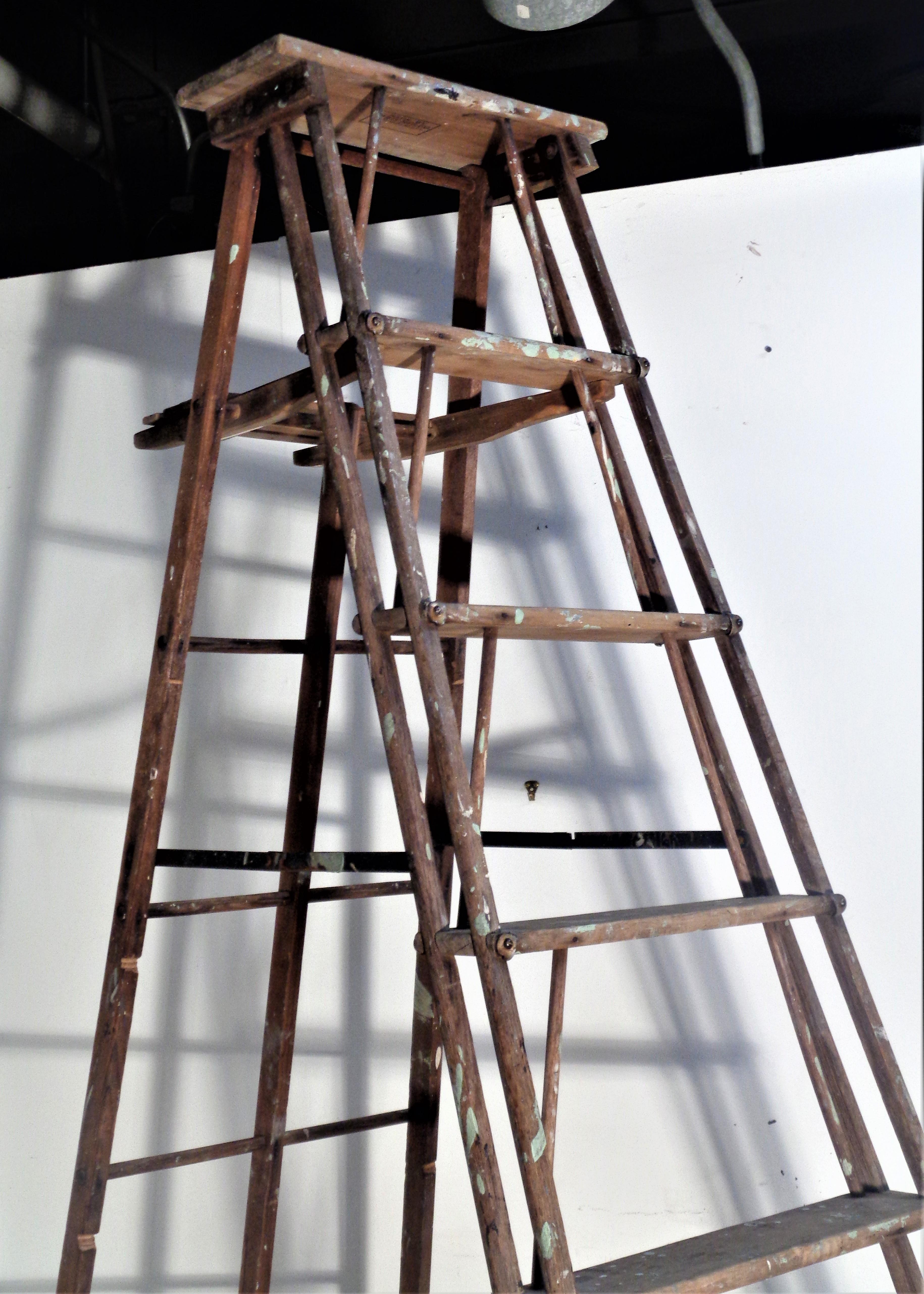 American Architectural Design Industrial Work Ladder, Circa 1940 For Sale 1
