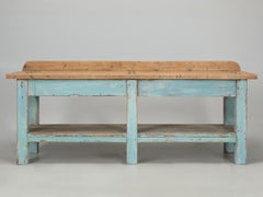 American Industrial Work Table, Kitchen Island or Craft Table Original Paint