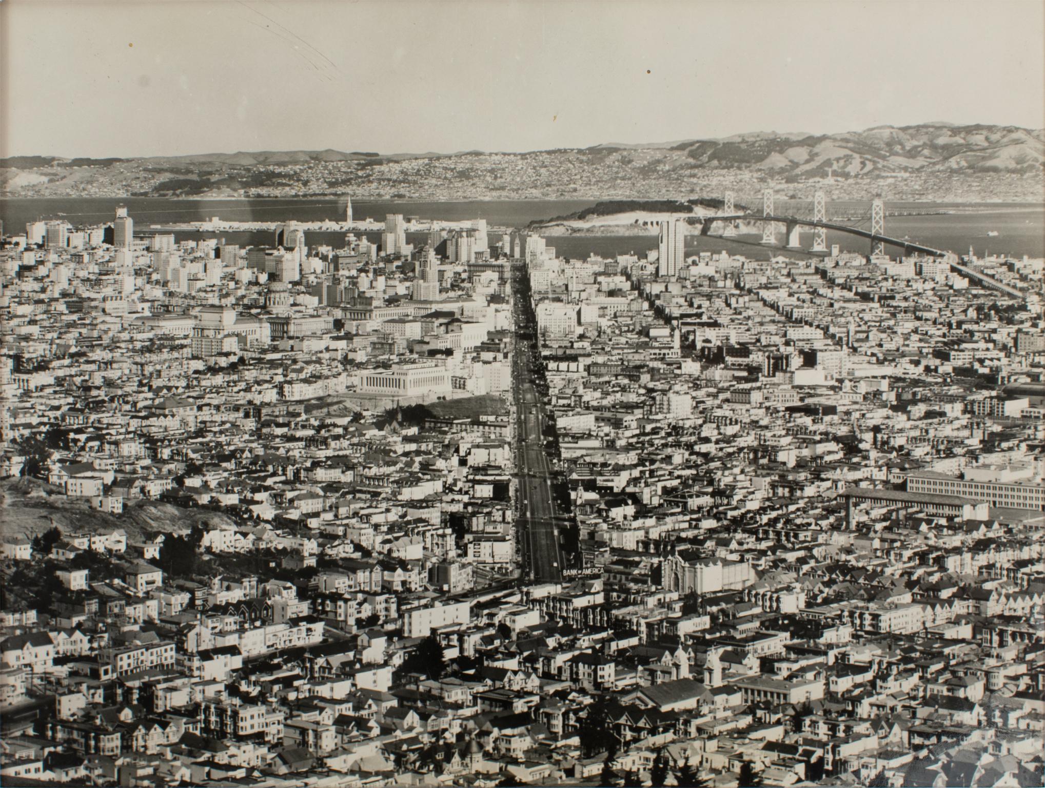 American Information Services Press Agency Landscape Photograph - Panoramic View of San Francisco 1939, Silver Gelatin Black and White Photography