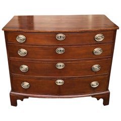 American Inlaid Bow Front Chest on Bracket Feet