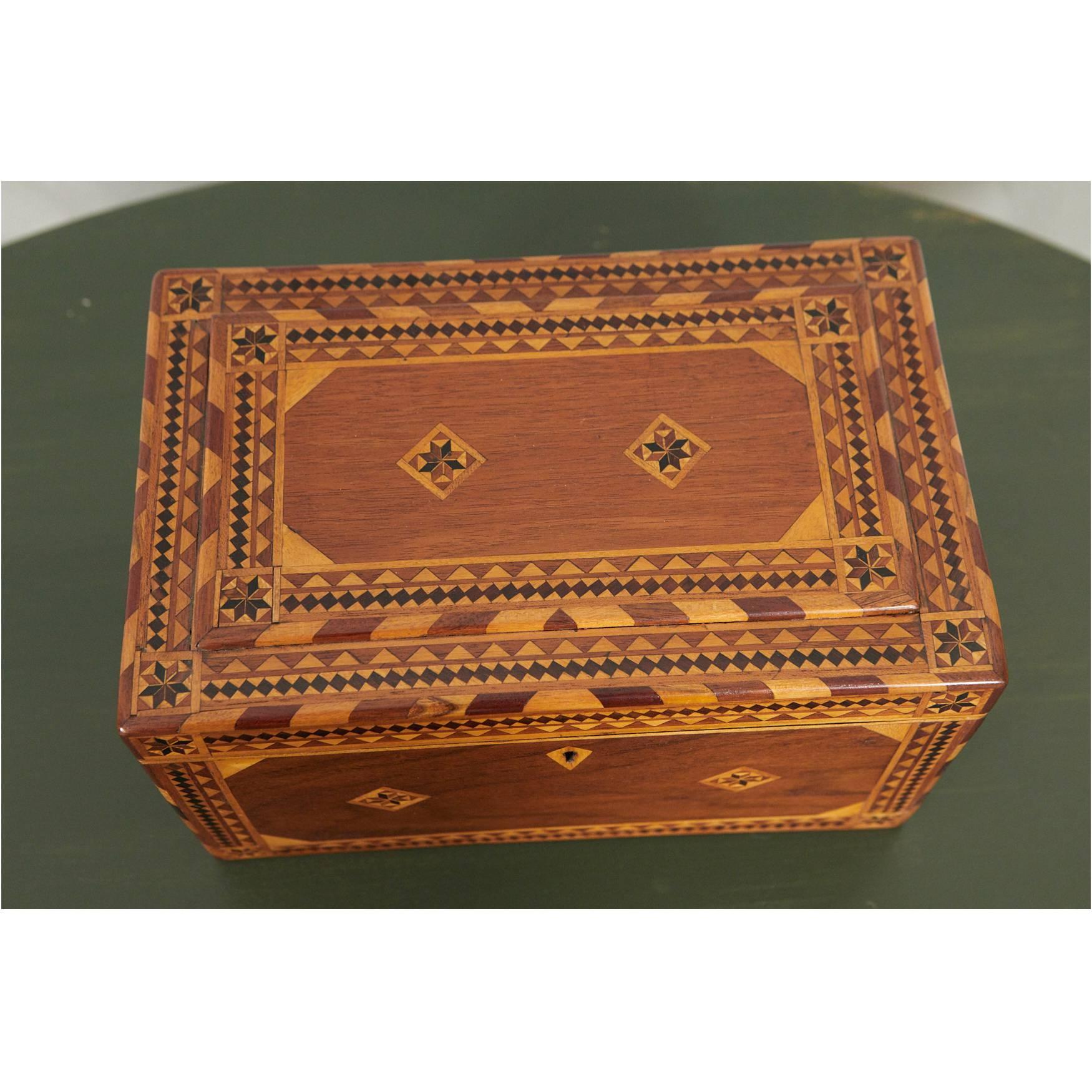 Folk Art American Inlaid Box For Sale