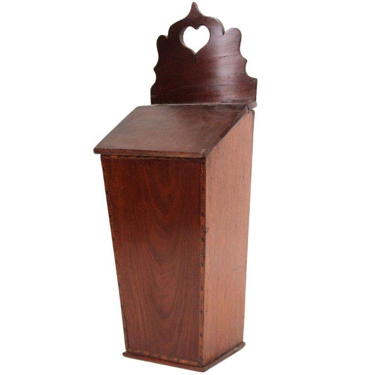 American Inlaid Mahogany Candle Box, 19th Century