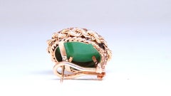 American Jade Rope Twist Federalist Clip Earrings 14kt 12506