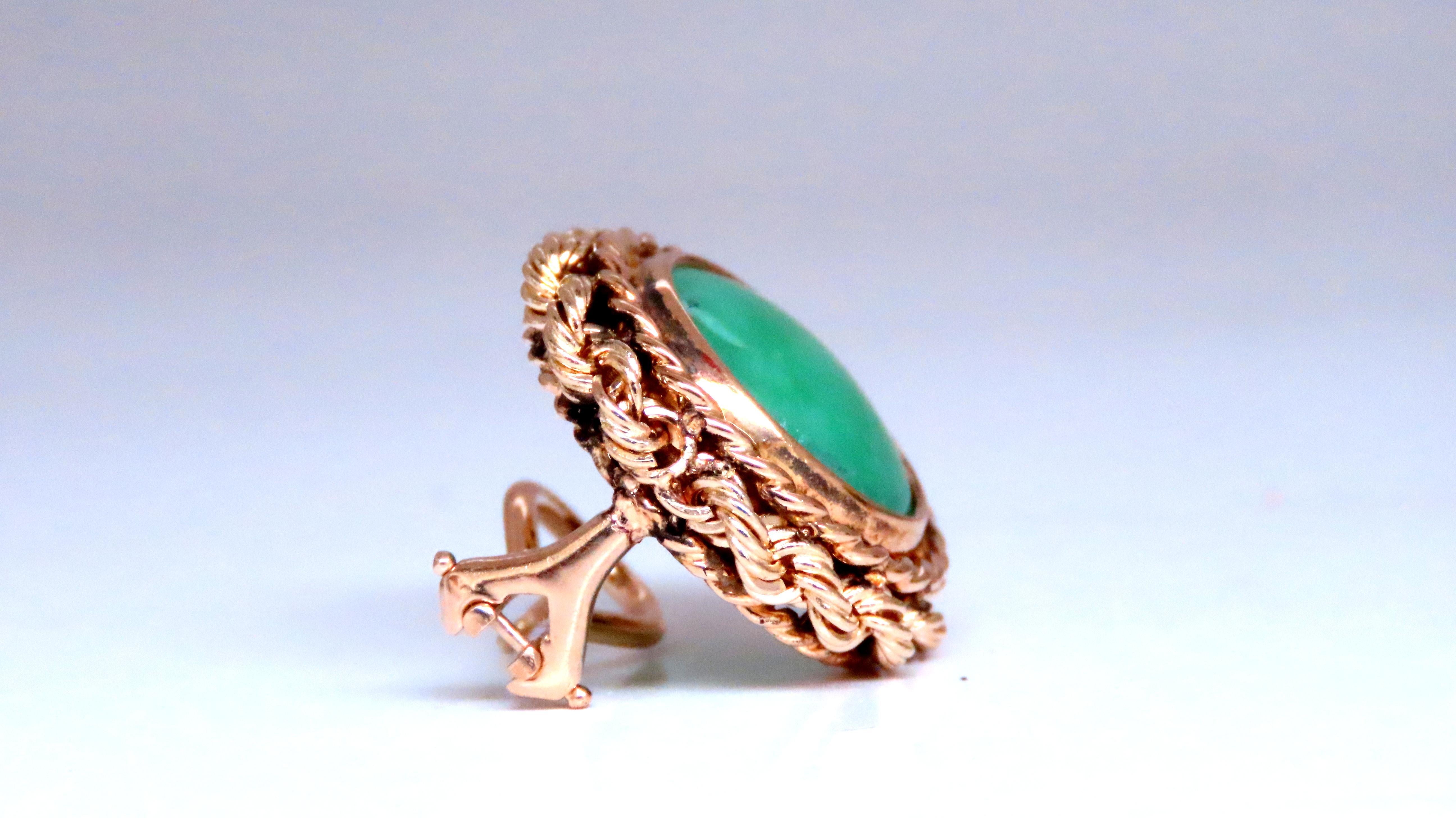 Pendientes de clip federalistas de cuerda retorcida de jade americano 14kt 12506 en Nuevo estado para la venta en New York, NY