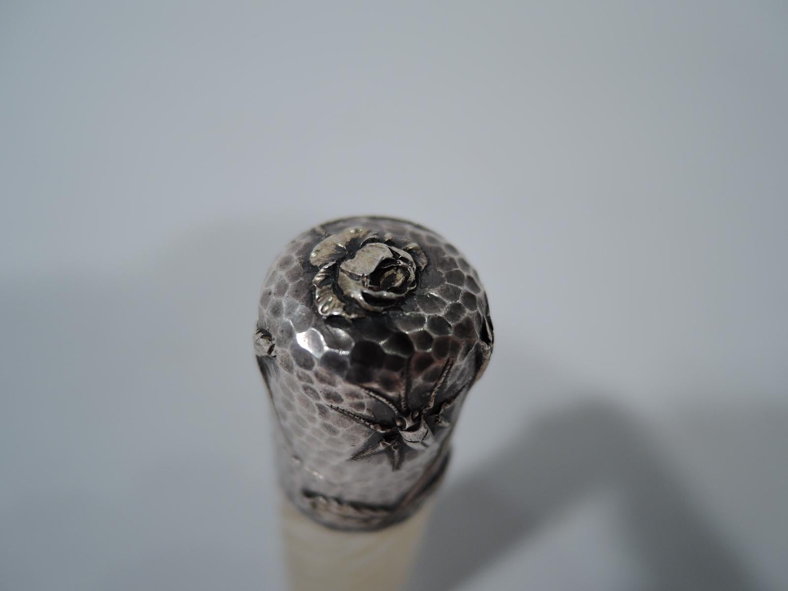 American Japonesque Applied & Hand Hammered Sterling Silver Perfume In Good Condition For Sale In New York, NY