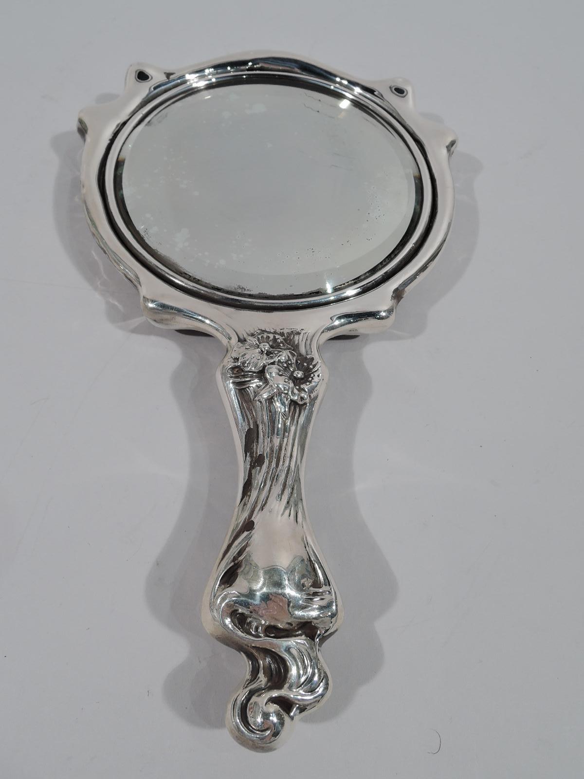 American Japonesque Art Nouveau Sterling Silver Geisha Vanity Set In Excellent Condition In New York, NY