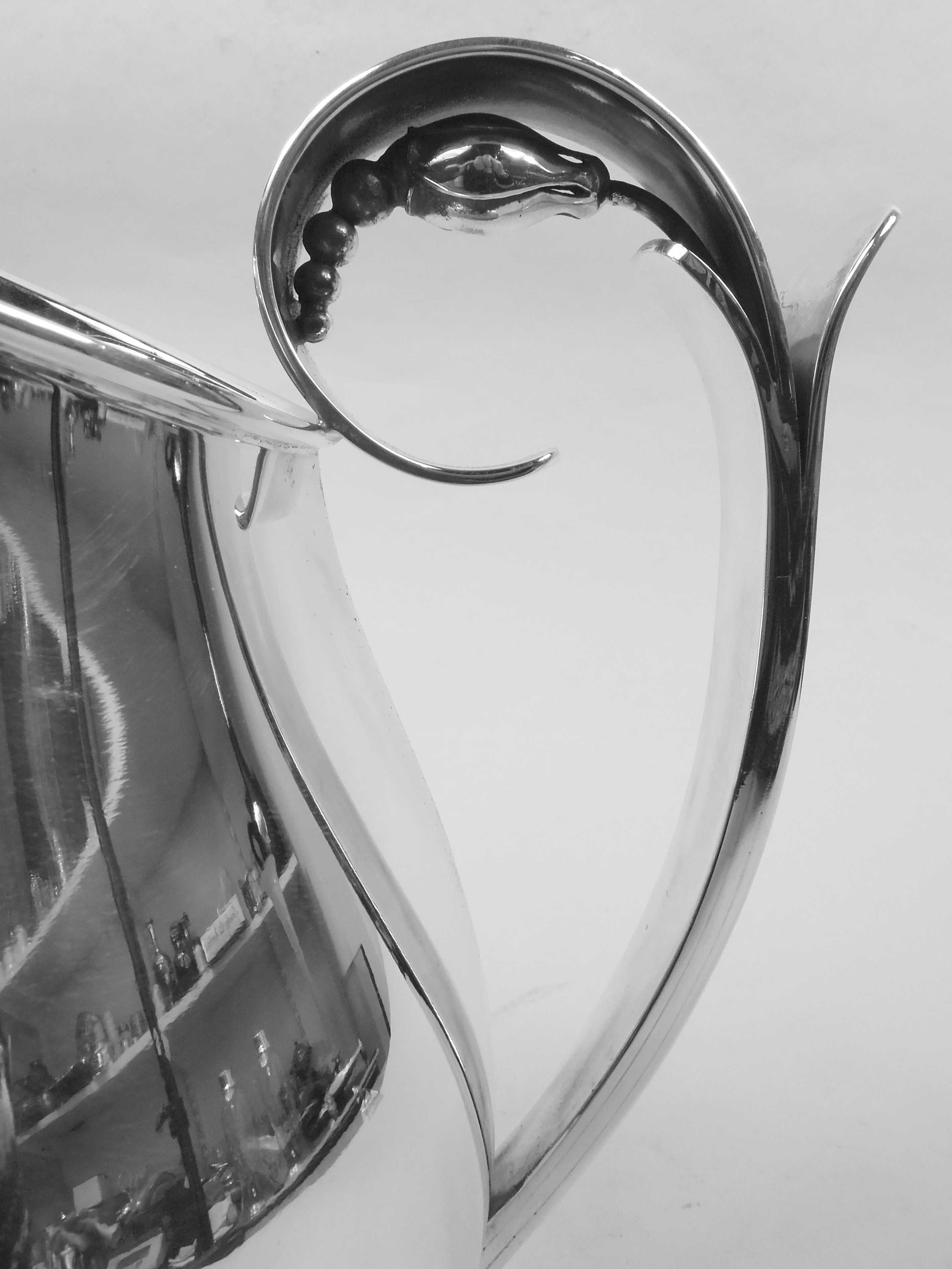 Modern American Jensen-Inspired Sterling Silver Water Pitcher by La Paglia For Sale