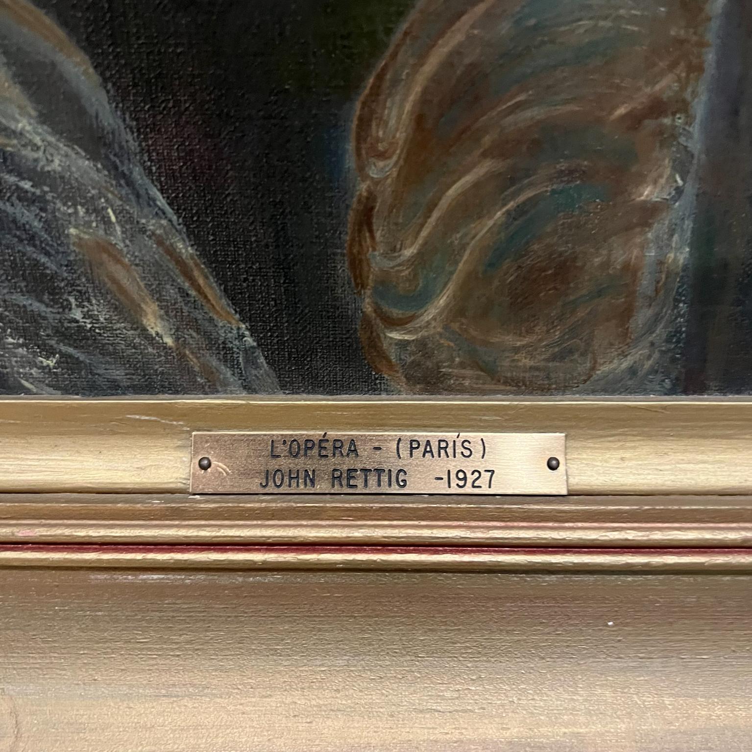 American John Rettig Art Oil Painting on Canvas L'Opera Paris 1927 1
