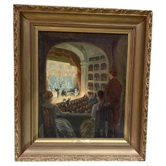 Peinture à l'huile sur toile « Opera Paris 1927 » de John Rettig, Américain