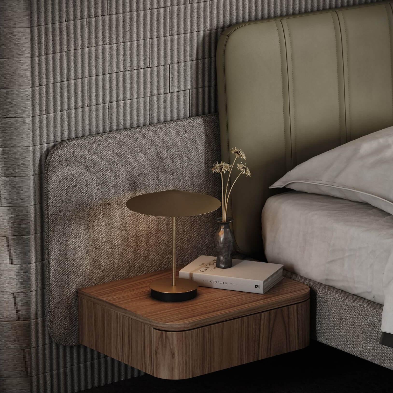 Amerikanisches King Size-Bett mit schwebenden Nachttischen im Angebot 6