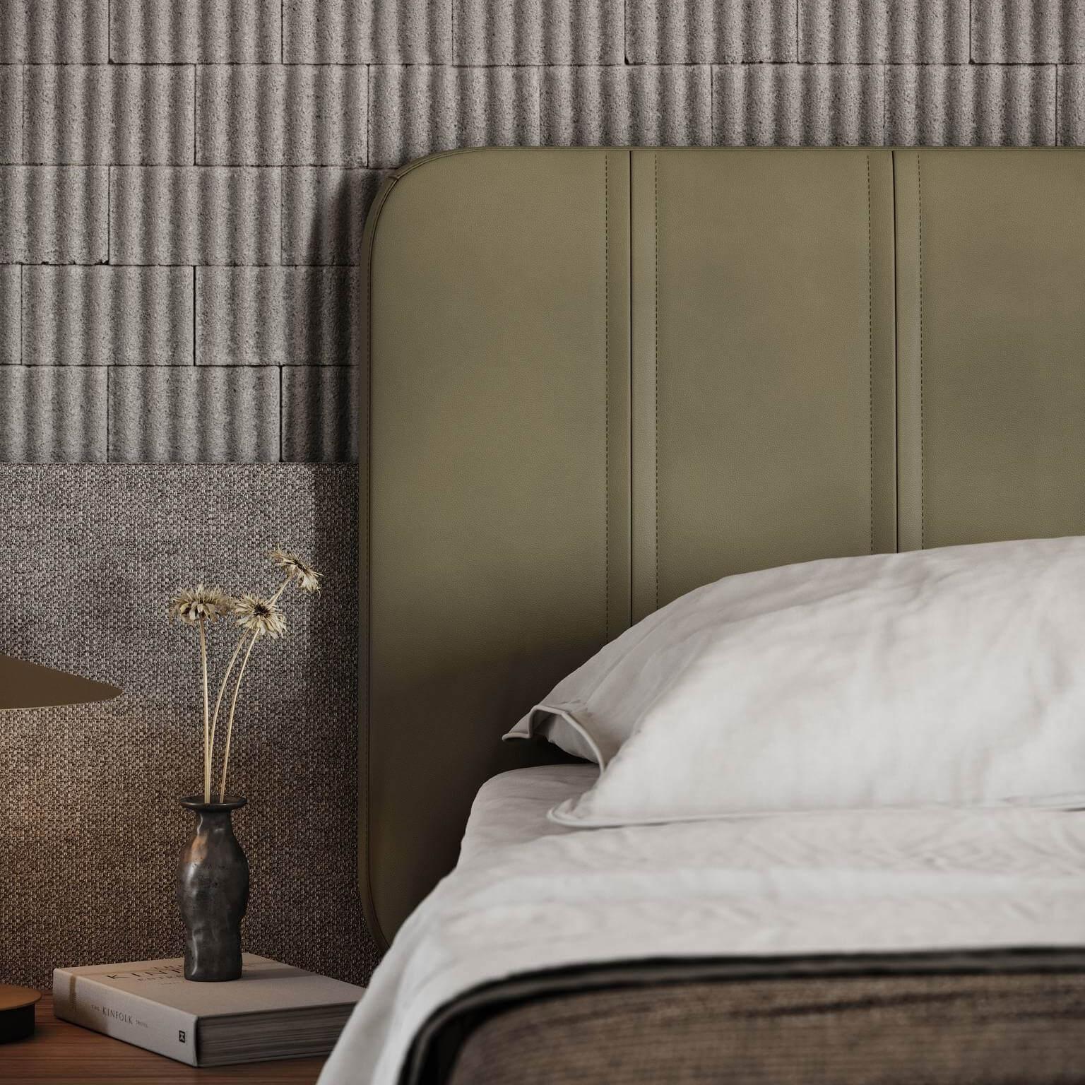 Amerikanisches King Size-Bett mit schwebenden Nachttischen im Angebot 8