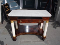 American Kingswood Ormolu Marble and Gilt Stenciled Console,  Meeks, NY. C. 1815