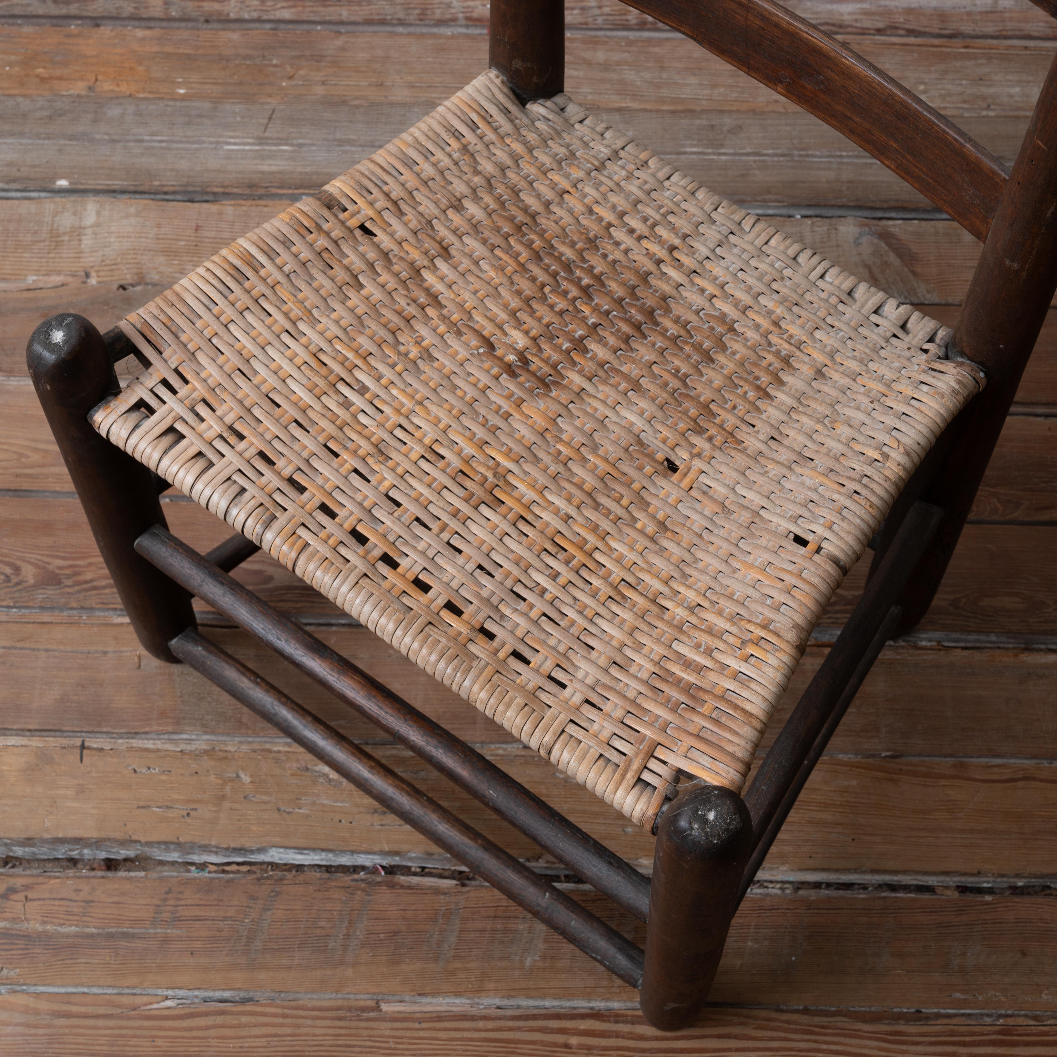 American Ladder Back Chair, c.1800 Caña en venta