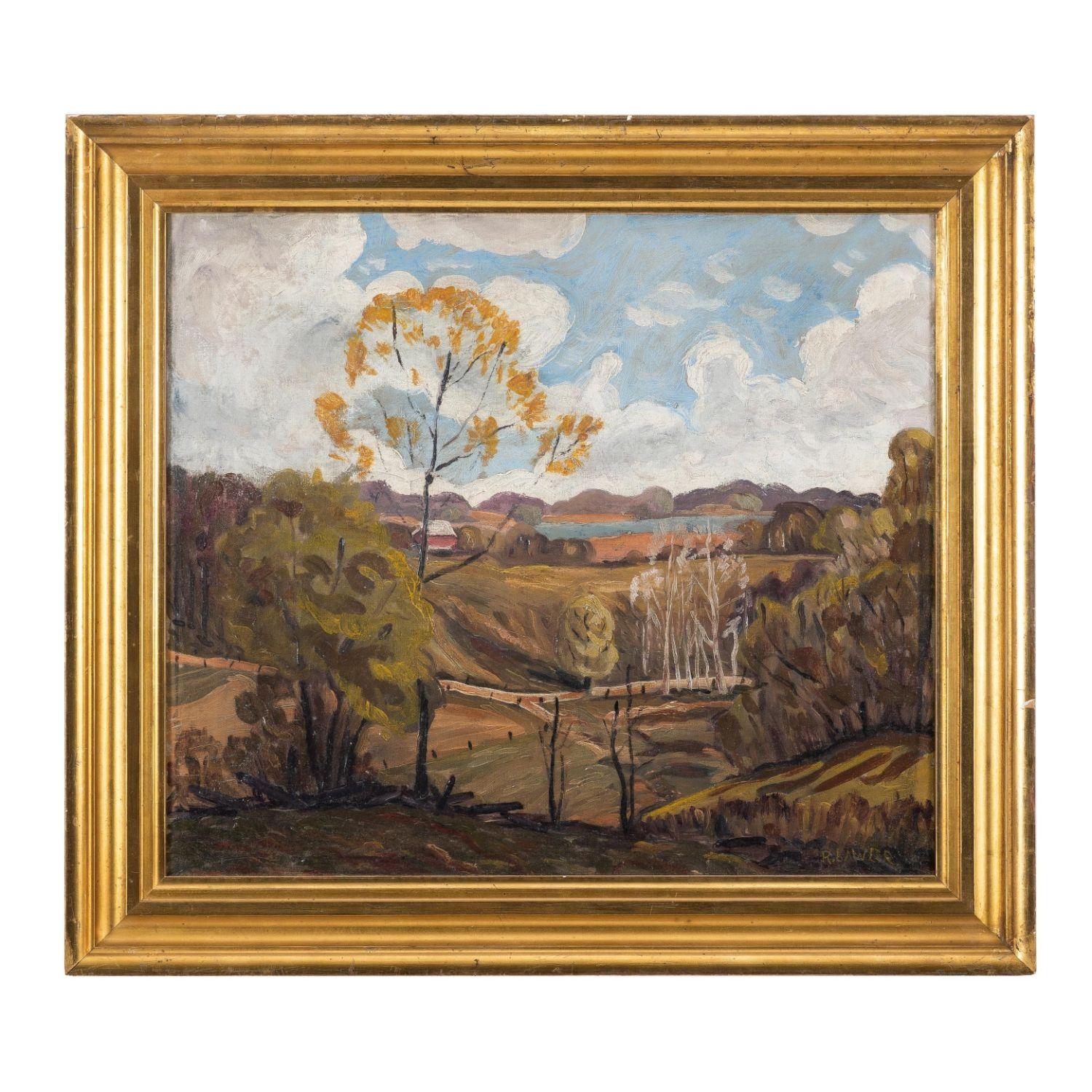 Mid-20th Century American Landscape Oil Painting by R. Lawler