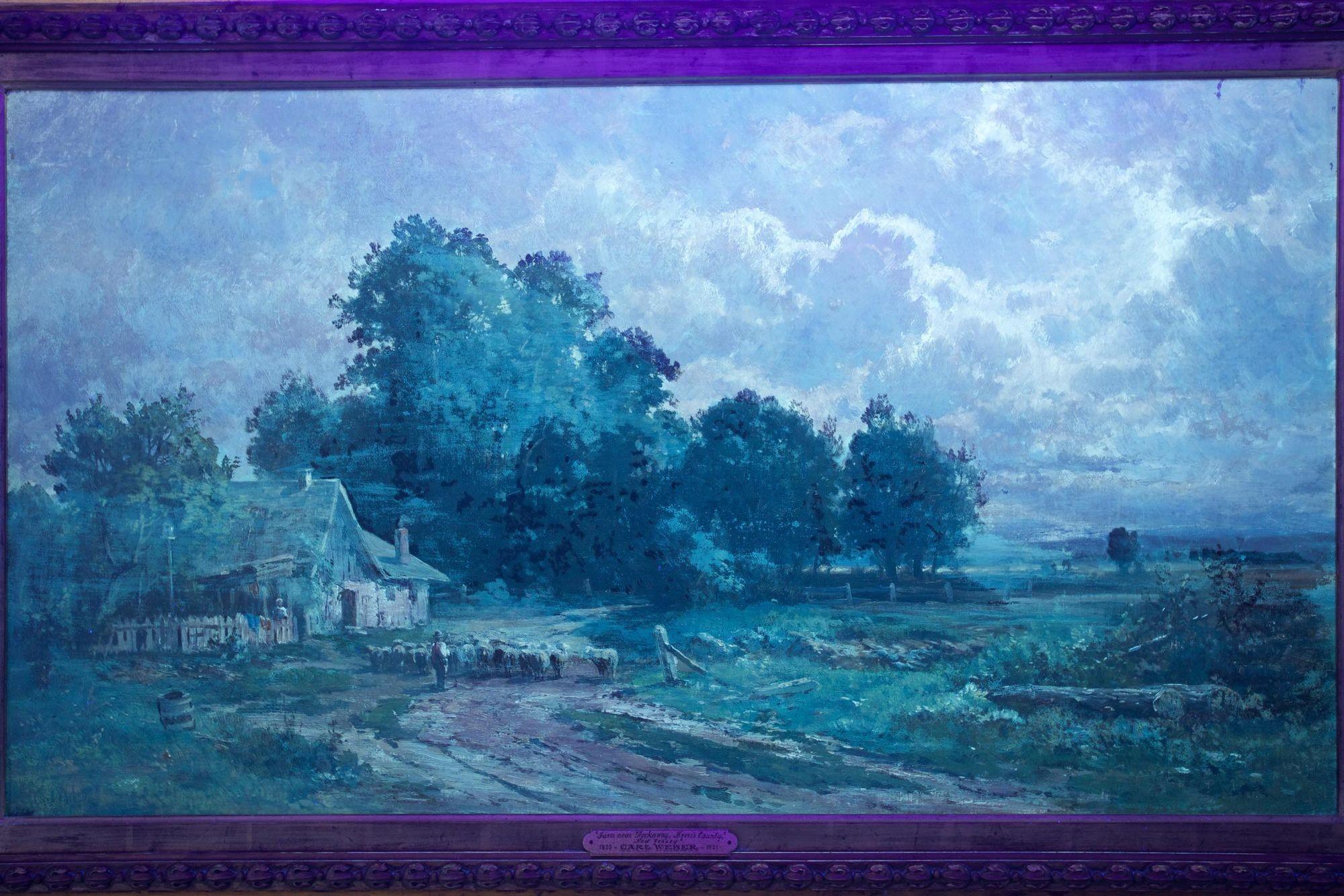 Peinture de paysage américain « Farm at Rockaway, New Jersey » par Carl Weber en vente 4