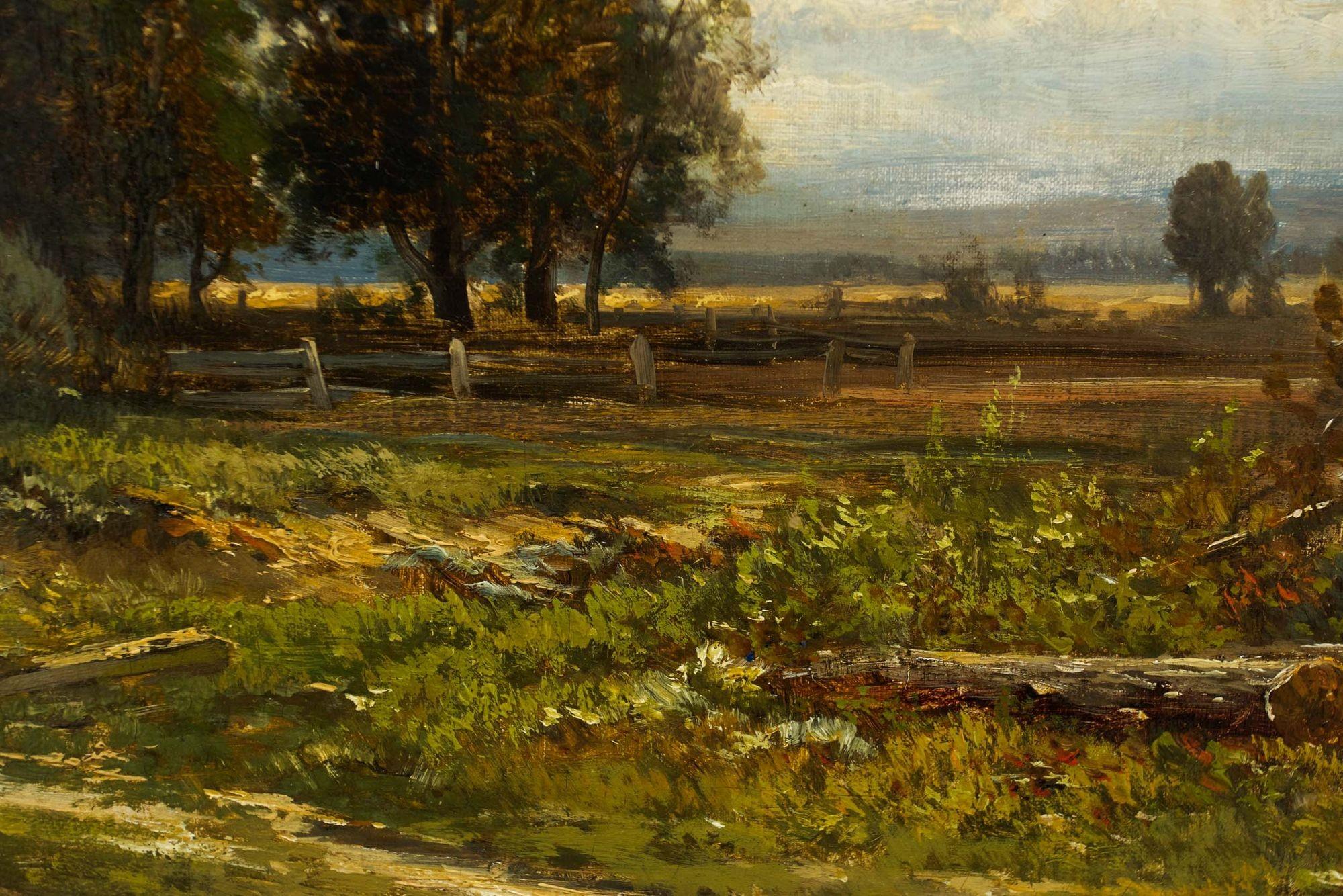 Peinture de paysage américain « Farm at Rockaway, New Jersey » par Carl Weber en vente 6