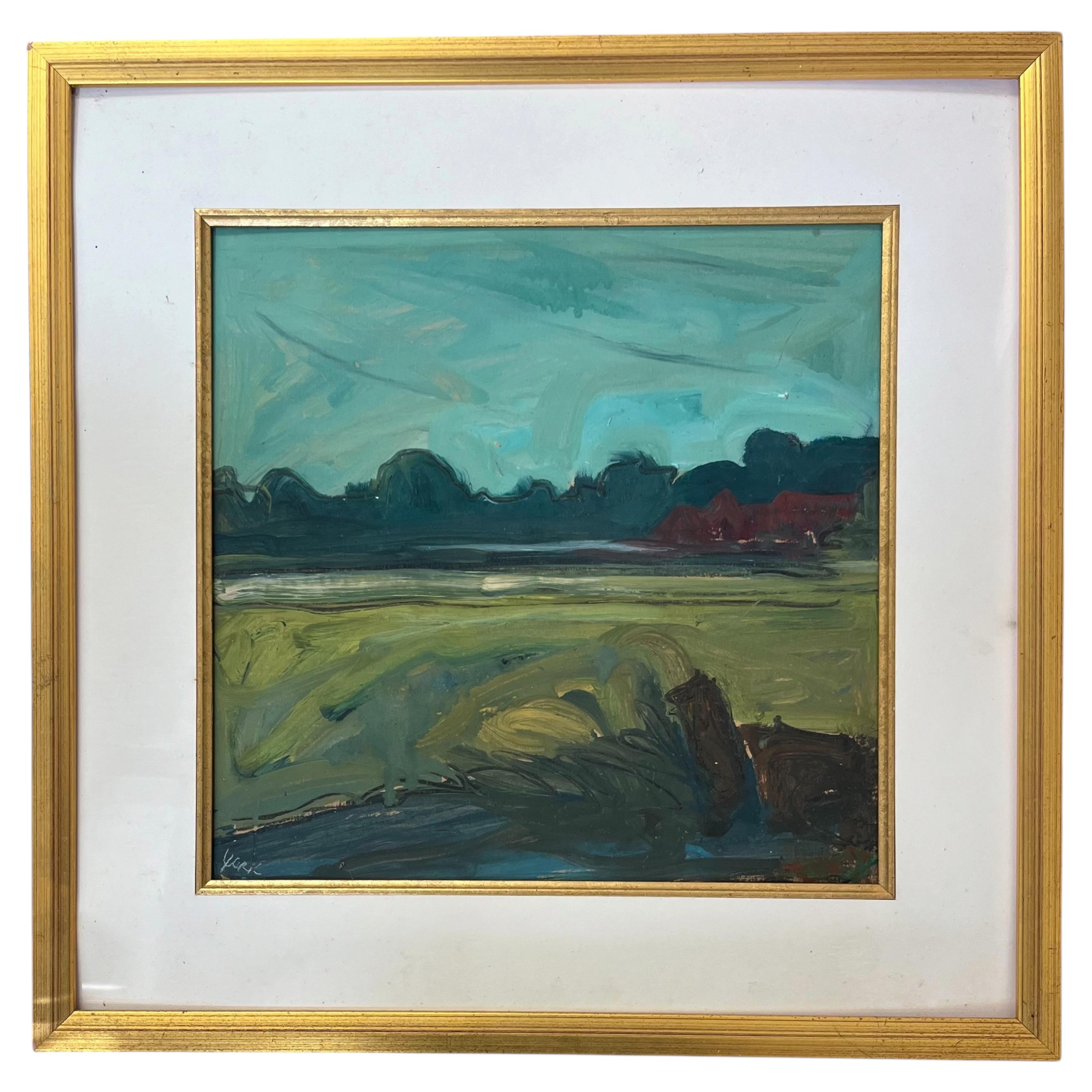 American Landscape Painting in the Manner of Albert York (1928-2009) Signed.