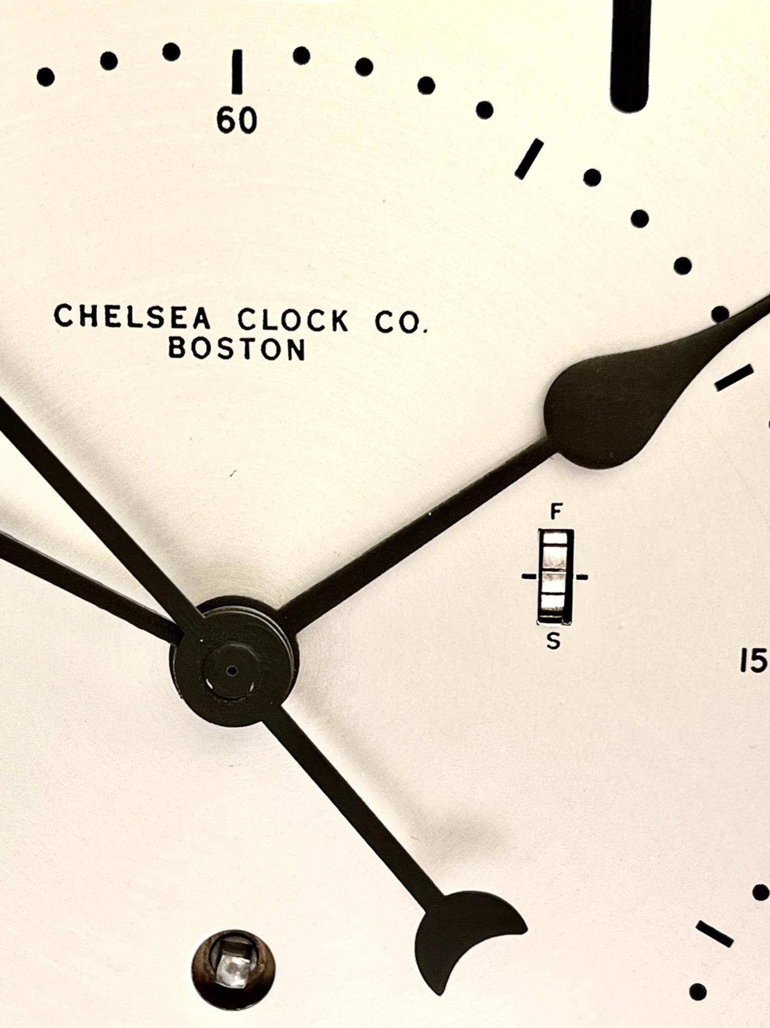 Ebonized American Large Chrome Plated Timepiece Ship's Clock