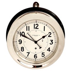 American Large Chrome Plated Timepiece Ship's Clock