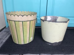 American Large Painted Tole Container with Liner, circa 1970s