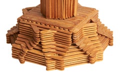 American Late Art Deco Outsider Art Architectural Popsicle Stick Table Lamp