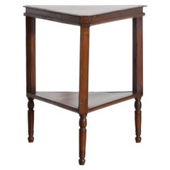 Antique American Late Federal Cherrywood Triangular 2-Tier Table, 1stq 19th Cen