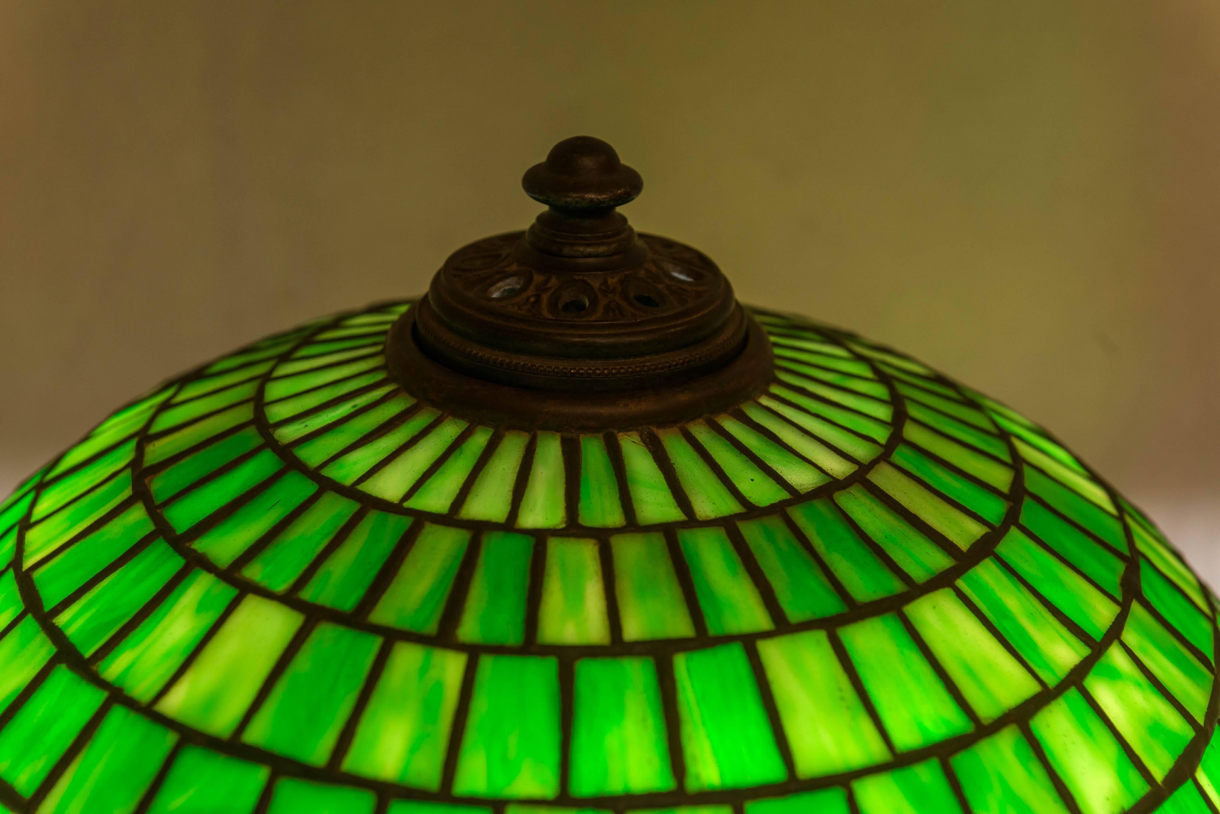 Arts and Crafts American Leaded Glass Table Lamp by Wilkinson, circa 1910