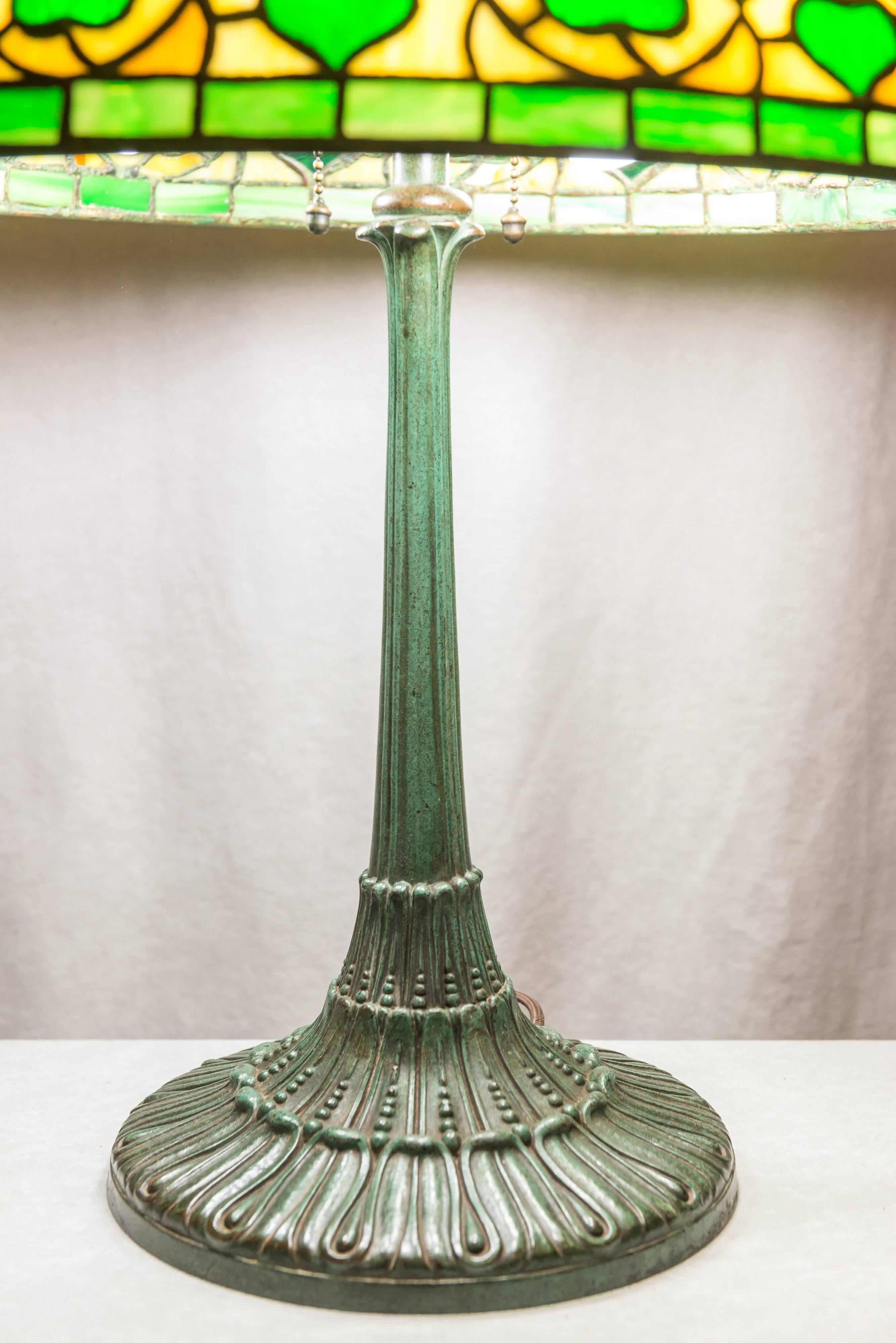 Hand-Crafted American Leaded Glass Table Lamp by Wilkinson, circa 1910