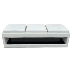 American Leather 3 Seater Bench in White