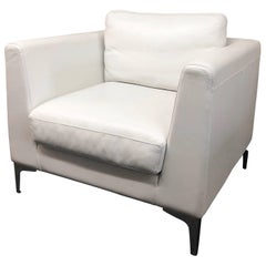 American Leather Albert White Leather Armchair for Design Within Reach
