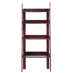 American Leather-Clad Étagère or Open Bookcase, C 1980
