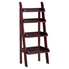 American Leather-Clad Étagère or Open Bookcase, C 1980