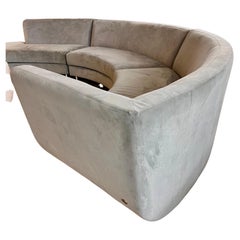 American Leather Kagan Menlo Park Style Curved 3-PC Suede Leather Sectional Sofa