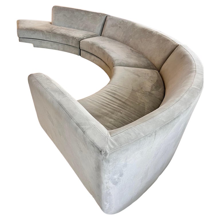 American Leather Kagan Menlo Park Style Curved 3PC Suede Leather