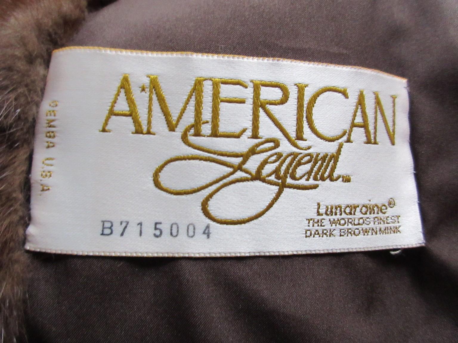 American Legend Manteau de fourrure de vison Unisexe en vente