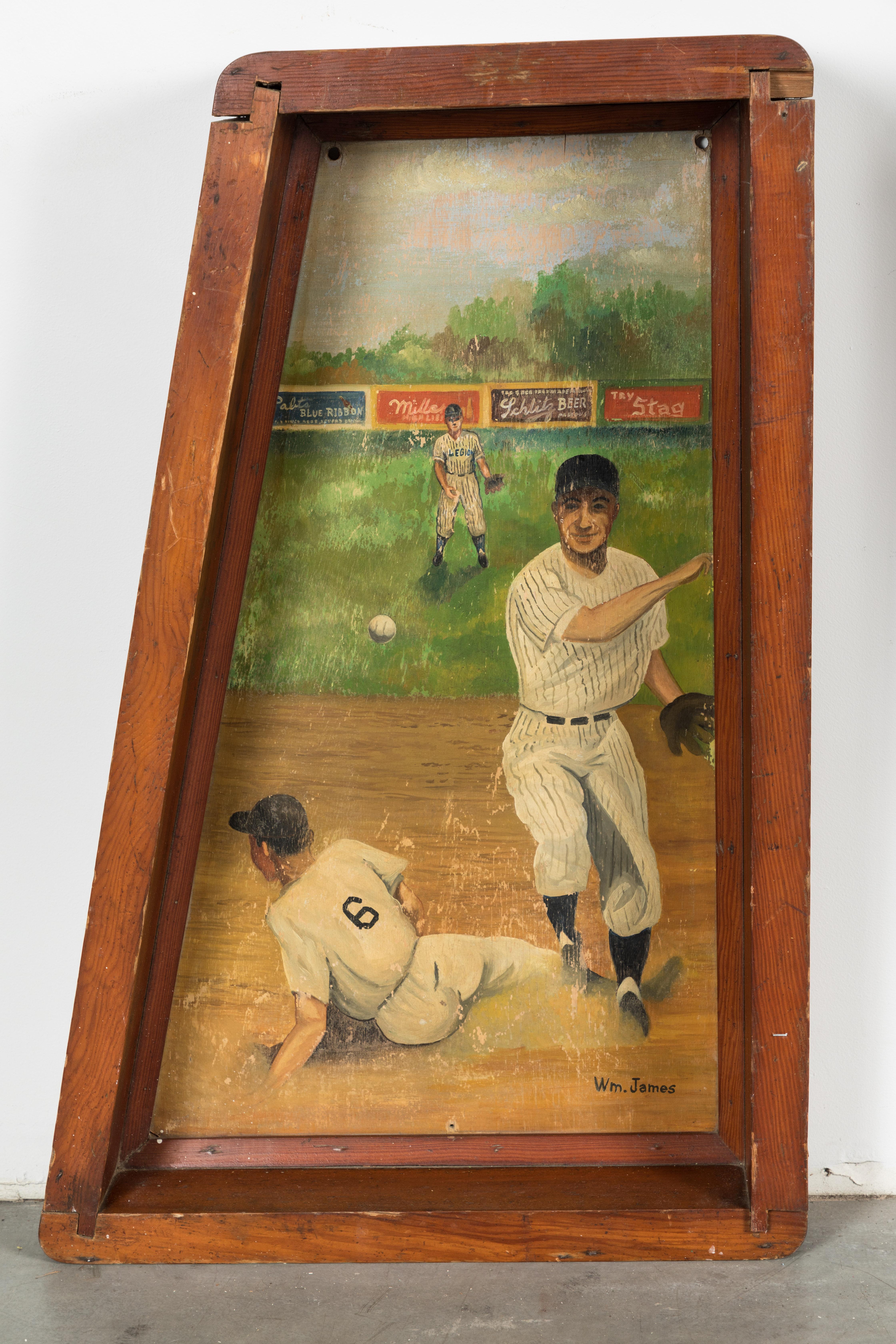Artisanat Peintures d'art populaire - Baseball et basket-ball de la Légion américaine en vente