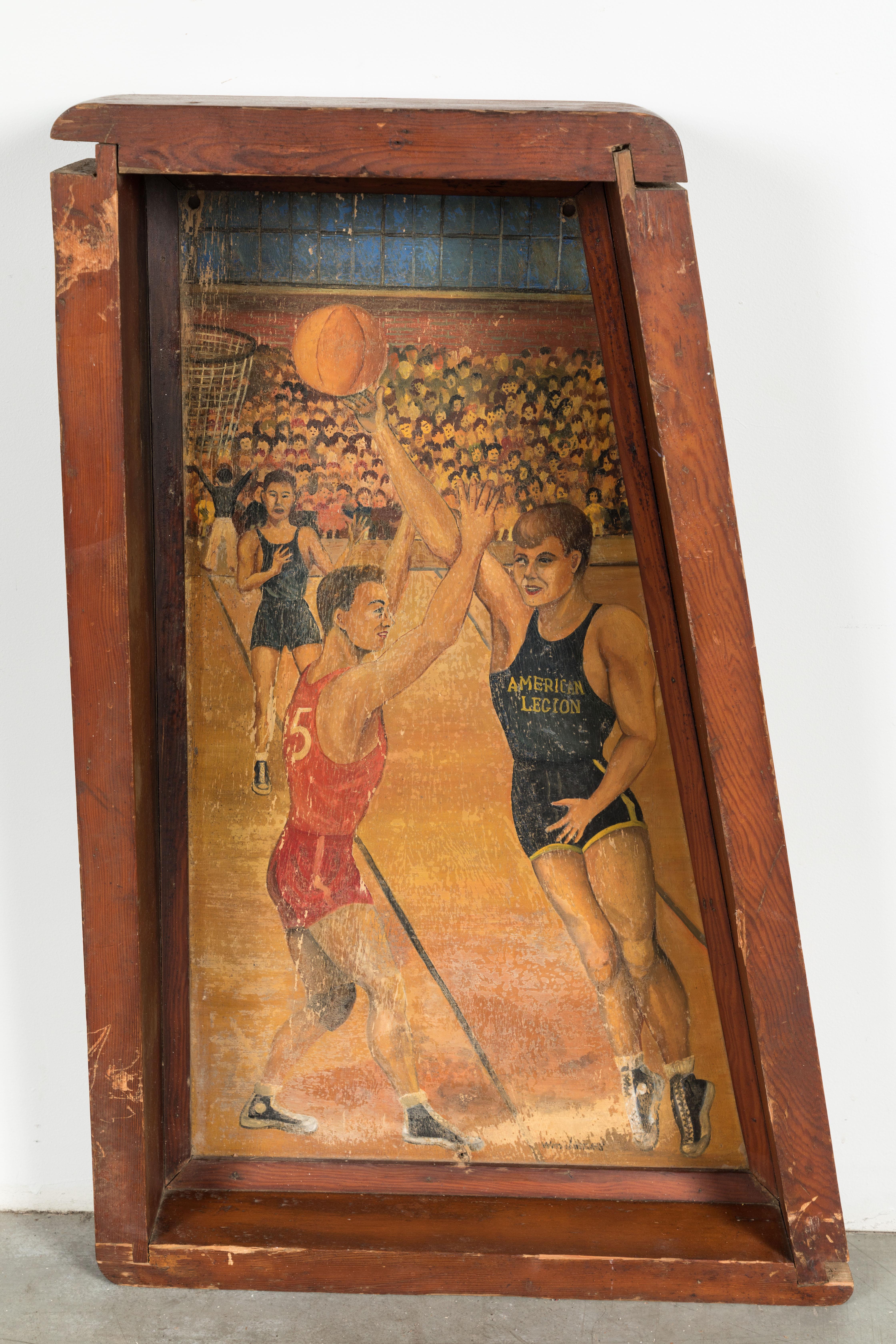 Volkskunstgemälde der American Legion Baseball und Basketball im Angebot 1