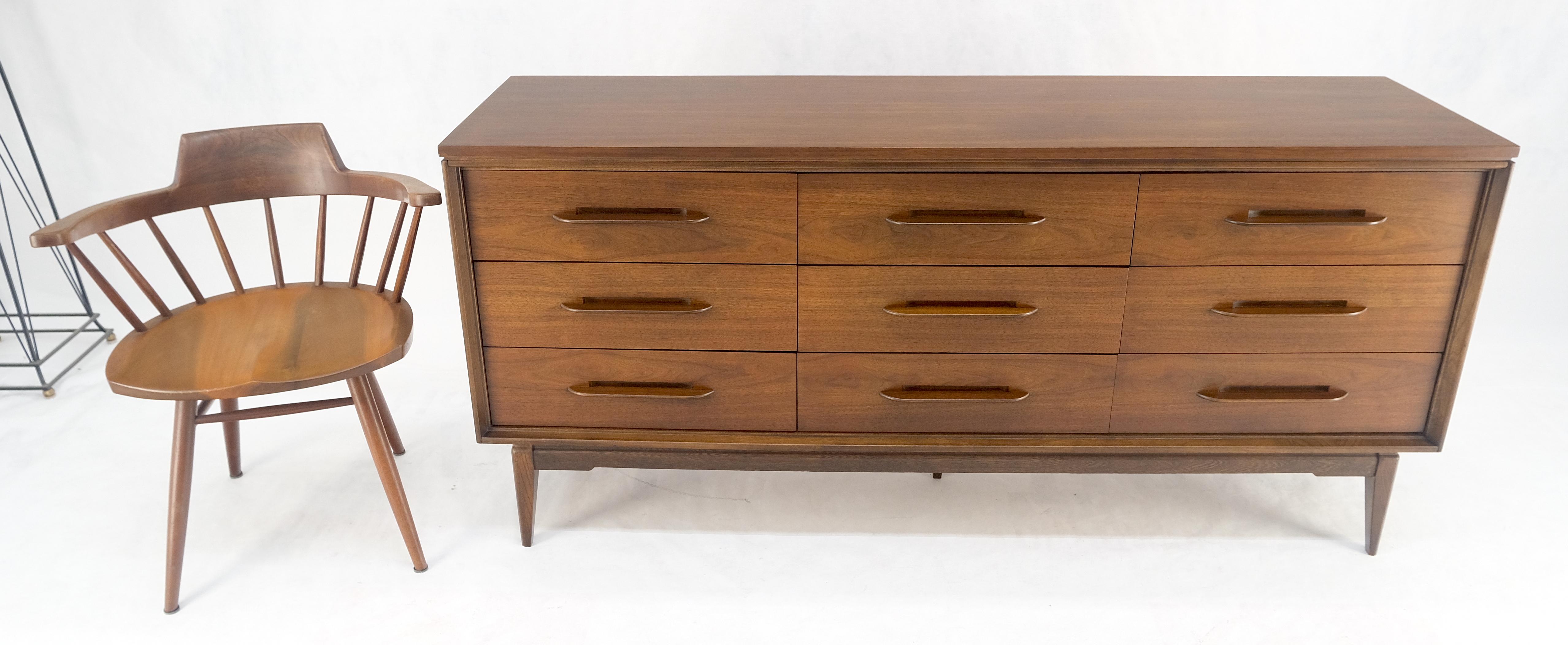 American Light Oiled Walnut 9 Drawers  Sculptured Pull 66