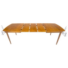 American Light Walnut Boat Shape 3x12" Extension Leaves Dining Banquet Table