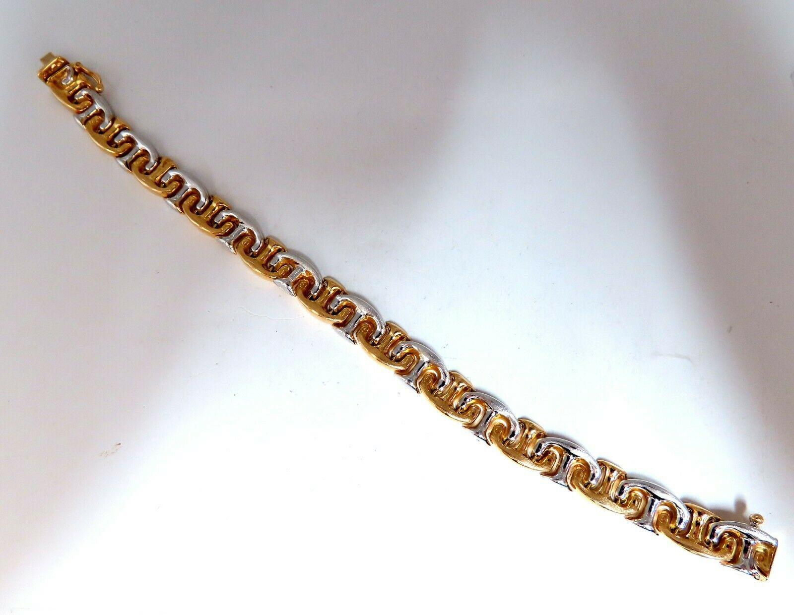 American Link Intertwined Gold Bracelet 14 Karat Two-Toned In New Condition In New York, NY