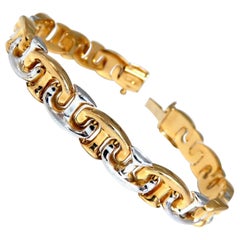 American Link Intertwined Gold Bracelet 14 Karat Two-Toned