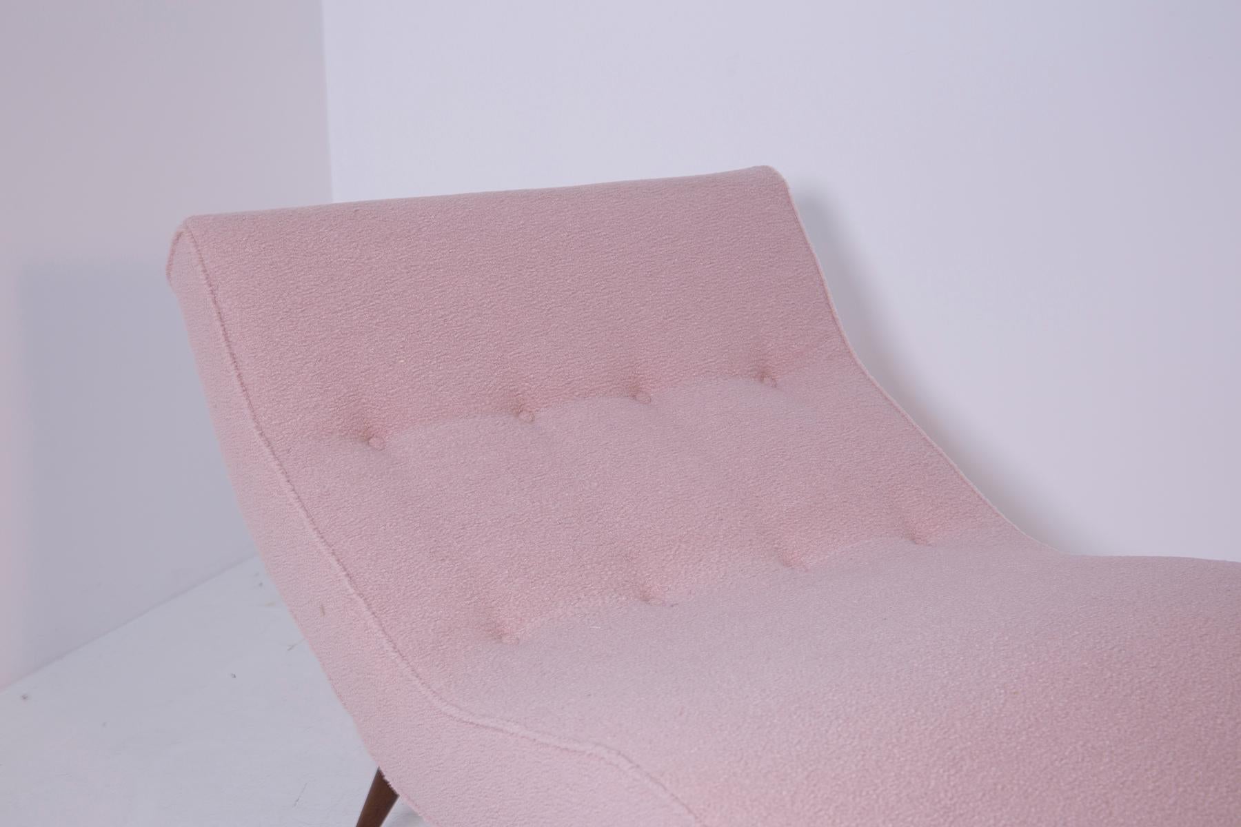 pink boucle chair